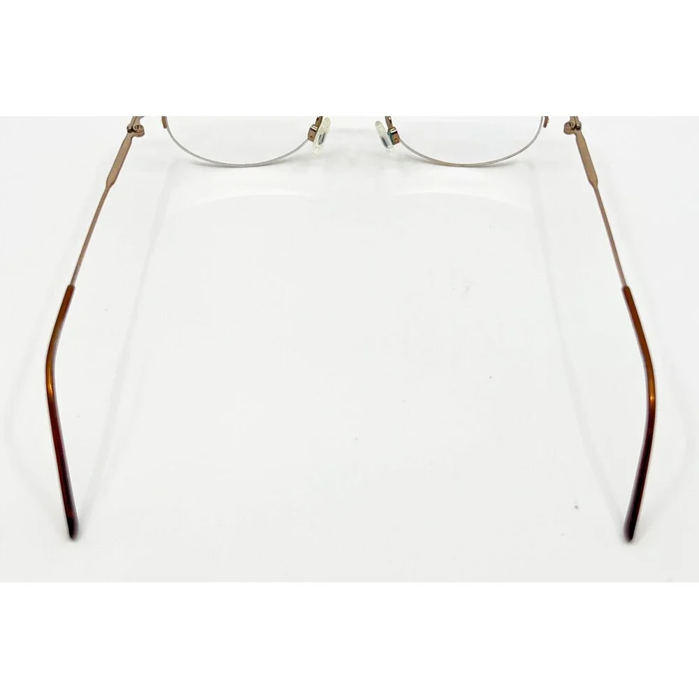 Unbranded Eyeglasses Frames Unisex Gold Brown Oval Semi Rimless 48-19-135